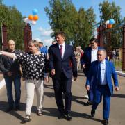 Открытие в поселке Абан стадиона имени Олимпийского чемпиона по греко-римской борьбе А.В. Шумакова 29 августа 2020г