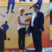 Открытие в поселке Абан стадиона имени Олимпийского чемпиона по греко-римской борьбе А.В. Шумакова 29 августа 2020г
