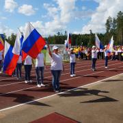 Открытие в поселке Абан стадиона имени Олимпийского чемпиона по греко-римской борьбе А.В. Шумакова 29 августа 2020г