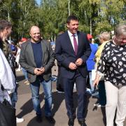 Открытие в поселке Абан стадиона имени Олимпийского чемпиона по греко-римской борьбе А.В. Шумакова 29 августа 2020г