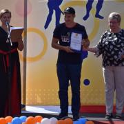 Открытие в поселке Абан стадиона имени Олимпийского чемпиона по греко-римской борьбе А.В. Шумакова 29 августа 2020г