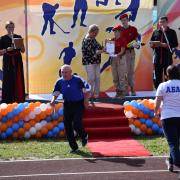 Открытие в поселке Абан стадиона имени Олимпийского чемпиона по греко-римской борьбе А.В. Шумакова 29 августа 2020г