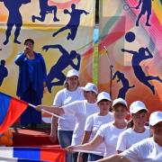 Открытие в поселке Абан стадиона имени Олимпийского чемпиона по греко-римской борьбе А.В. Шумакова 29 августа 2020г