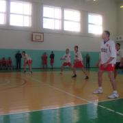 Соревнования по волейболу среди команд пожарных частей 10 отряда. На площадке команда Абана