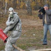 Подача воздушно-механической пены стволом ГПС-600 (учения ГО)