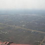 Вид с борта вертолета при облете населенных пунктов Абанского района в пожароопасный период