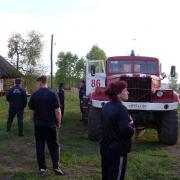 Защита населенного пункта от лесного пожара совместно с добровольцами
